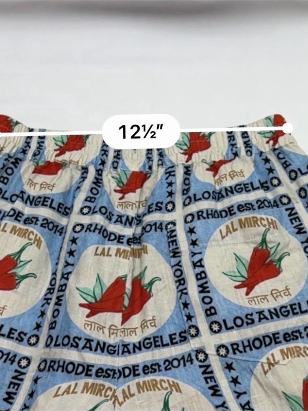 RHODE Blue with Red Accents Lal Mirchi Chili Pepper design - Picture 5 of 6